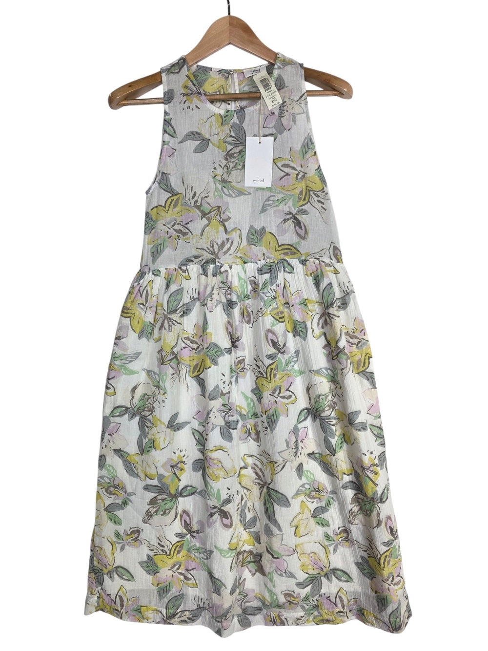 Wilfred Floral Cotton Looz Dress in Yellow, Green & Pink (XXS)